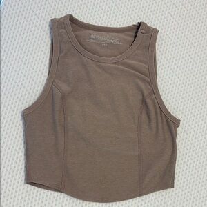 Beyond Yoga Brown Fitted Crop Tank Top
